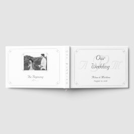 Elegante katholieke monogrammed bruiloft gastenboe gastenboek