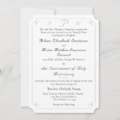 Elegante Katholieke Monogrammed Huwelijksuitnodigi Kaart (Voorkant)