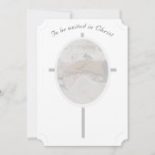 Elegante Katholieke Monogrammed Huwelijksuitnodigi Kaart (Achterkant)