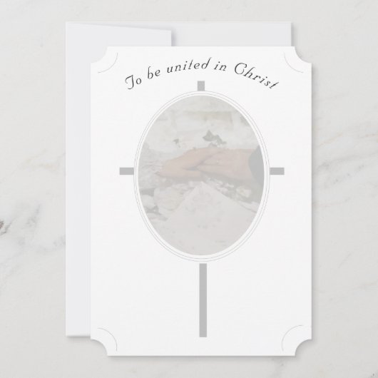 Elegante Katholieke Monogrammed Huwelijksuitnodigi Kaart (Achterkant)