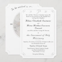 Elegante Katholieke Monogrammed Huwelijksuitnodigi