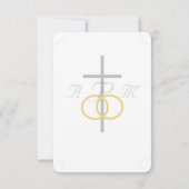 Elegante Katholieke Monogrammed Wedding Response K RSVP Kaartje (Achterkant)