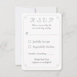 Elegante Katholieke Monogrammed Wedding Response K RSVP Kaartje