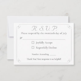 Elegante Katholieke Monogrammed Wedding Response K RSVP Kaartje