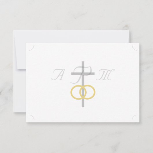 Elegante Katholieke Monogrammed Wedding Response K RSVP Kaartje (Achterkant)