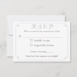 Elegante Katholieke Monogrammed Wedding Response K RSVP Kaartje