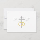 Elegante Katholieke Monogrammed Wedding Response K RSVP Kaartje (Achterkant)