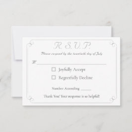 Elegante Katholieke Monogrammed Wedding Response K RSVP Kaartje