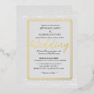 Elegante katholieke trouwuitnodiging folie uitnodiging