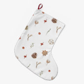 Elegante katoen en Pinecone kerstkrans Grote Kerstsok (Voorkant (Hangend))