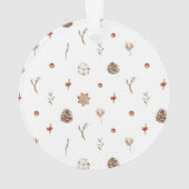 Elegante katoen en Pinecone kerstkrans Ornament (achterkant)