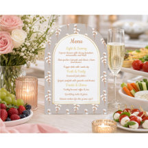 Elegante Katoenen Bloemboog Baby Shower Menu