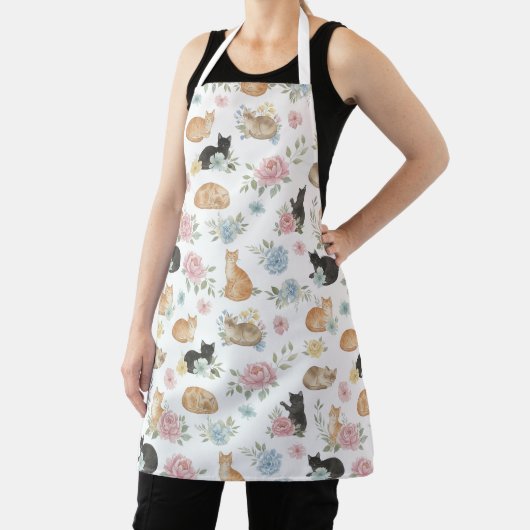 Elegante Katoenprint Met Bloemen Schort (Insitu)