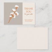 Elegante katoentak "Bedankt voor uw bestelling" Notitiekaartje (Voorkant / Achterkant)