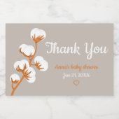 Elegante katoentak "Dank u" aangepaste mousserende Sparkling Wijnetiket (Enkel label)