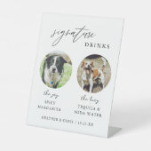 Elegante katten en honden handtekeningdranken brui reclamebord met voetstuk (Voorkant)