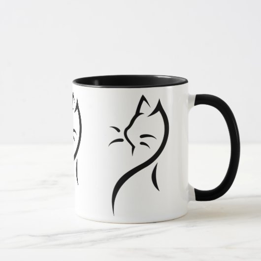 Elegante kattenbel keramische mok (Rechts)