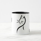 Elegante kattenbel keramische mok (Midden)