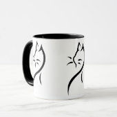 Elegante kattenbel keramische mok (Voorkant links)