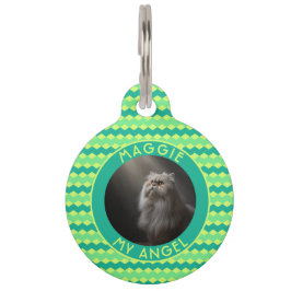 Elegante Katteneigenaar Geschenk Chevron Symmetrie Huisdierpenning