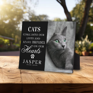 Elegante kattenherdenkingsfoto & citaat fotoplaat