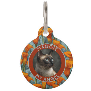 Elegante kattenmoeder cadeau Calla lelies print Huisdierpenning