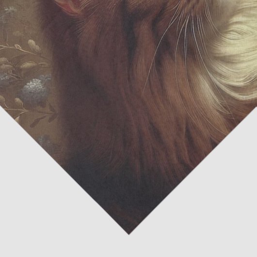 Elegante kattenportretdecoupage tissuepapier (Detail)