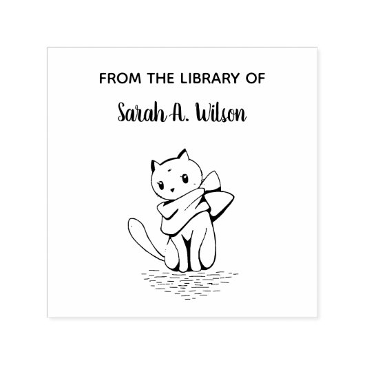 Elegante kattensjaal uit de bibliotheek gepersonal  zelfinktende stempel (Design)