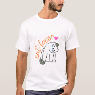 Elegante Kattenwandeling – Minimalistische Illustr T-shirt