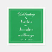 Elegante Kelly groene trouw witte script chic papi Servet (Voorkant)