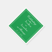 Elegante Kelly groene trouw witte script chic papi Servet (Hoek)