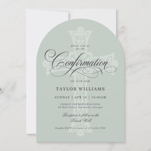 Elegante Keltische Cross Sage religieuze bevestigi Kaart (Voorkant)