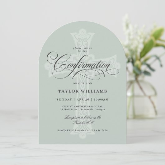 Elegante Keltische Cross Sage religieuze bevestigi Kaart (Staand voorkant)