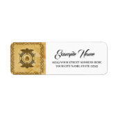 Elegante Keltische knoop in gouden kleuren. Etiket (Voorkant)