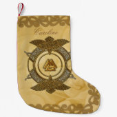 Elegante Keltische knoop in gouden kleuren. Kleine Kerstsok (Voorkant)