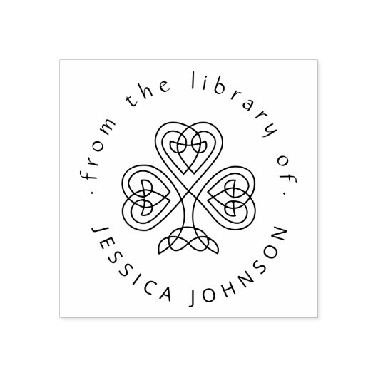 Elegante Keltische Knoop Shamrock Custom Library B Rubberstempel (Afrduk)