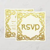 Elegante Keltische Trouw Faux Gouden Keltische Kno Kaart (Voorkant / Achterkant)