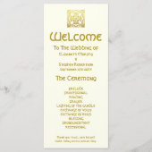 Elegante Keltische Trouw Goud | Ceremonieprogramma Programmakaart (Voorkant)