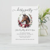 Elegante Kentucky Derby-feest uitnodiging bloemstu (Staand voorkant)