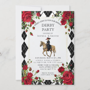 Elegante Kentucky Derby-feestuitnodiging Jockey Ho Kaart
