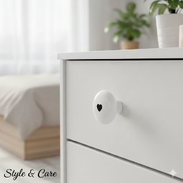 Elegante keramische knop met minimalistische hartv