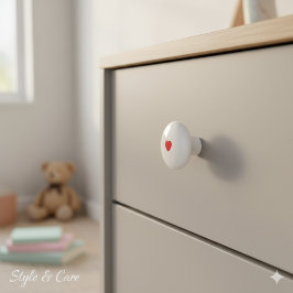 Elegante keramische knop met minimalistische hartv