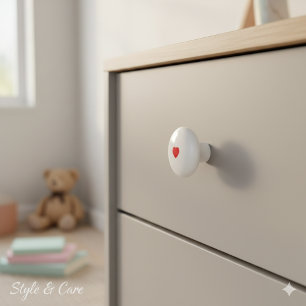 Elegante keramische knop met minimalistische hartv