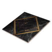 Elegante keramische tegels zwarte goudvloermarmer tegeltje (Zijkant)