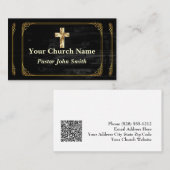 Elegante kerk pastor gouden grens visitekaartje (Voorkant / Achterkant)