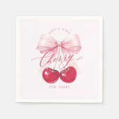 Elegante kers op bruidsdouchetrofee servet (Voorkant)