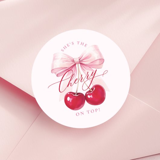 Elegante Kers op Bruiloftsuitnodiging Ronde Sticker