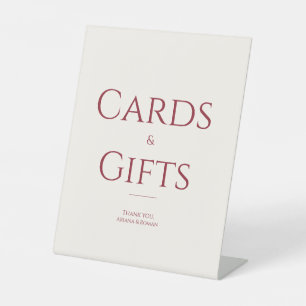 Elegante Kersen Vanille Kaarten & Cadeaus Minimali Reclamebord Met Voetstuk