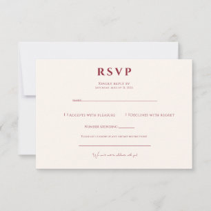Elegante Kersen Vanille Minimalistische Moderne Tr RSVP Kaartje