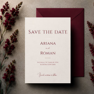 Elegante Kersen Vanille Minimalistische Moderne Tr Save The Date